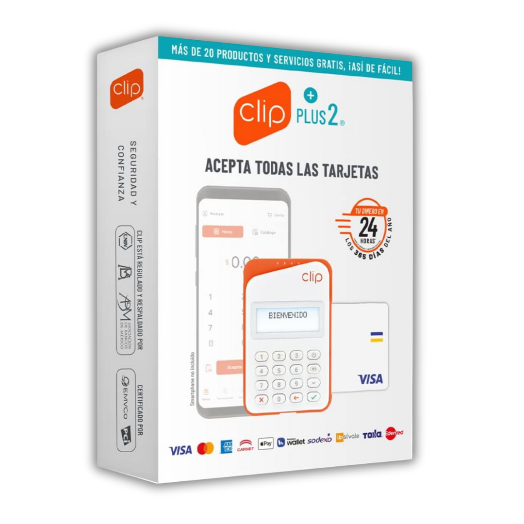 Clip Plus 2 – Terminal para Cobrar + Tarjeta Incluida | Acepta Visa y Mastercard